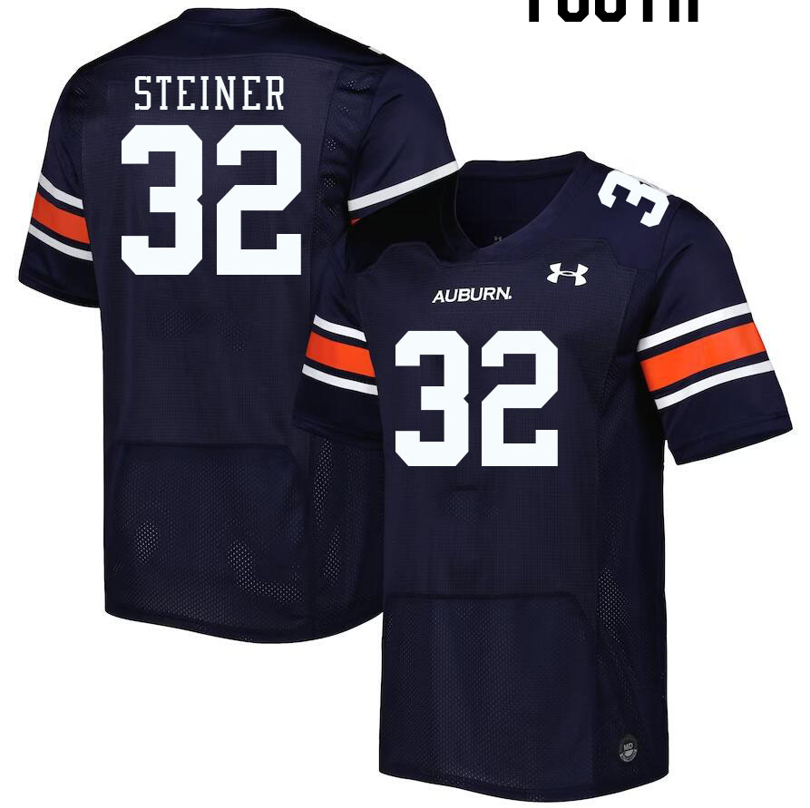 Youth #32 Wesley Steiner Auburn Tigers College Football Jerseys Stitched-Navy